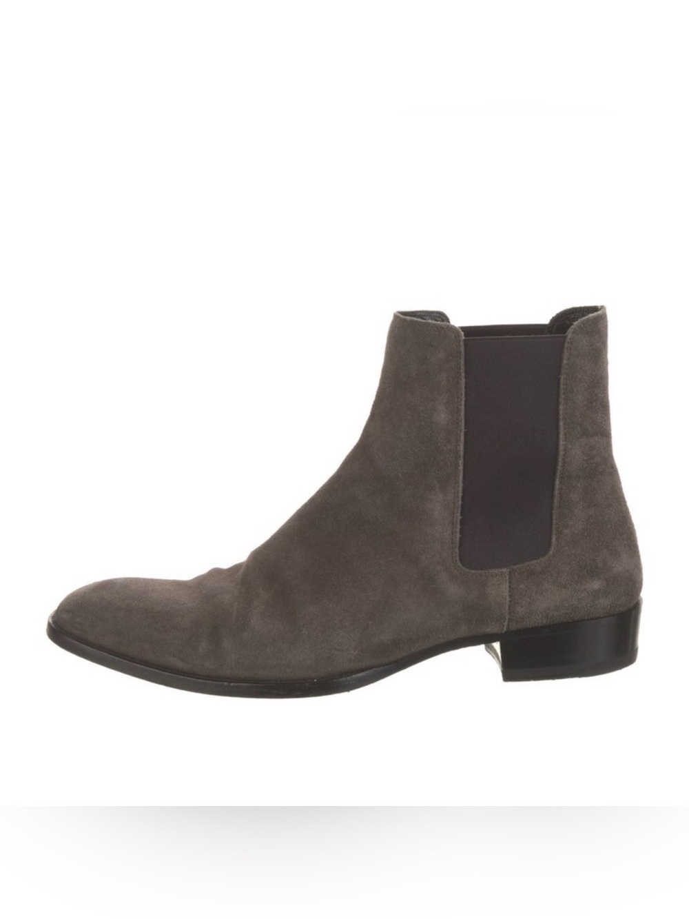 Saint Laurent Gray Suede Chelsea Boot